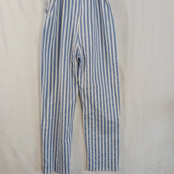 Main Strip, Blue & White Stripe, Off Shoulder Jumpsuit, Spaghetti Straps, Medium - Picture 10 of 14